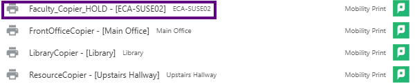 list of printers